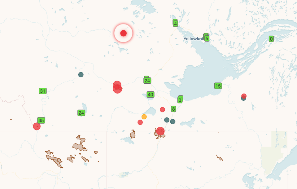A screengrab from the Edge fire map shows a pulsating new fire on June 1, 2024.